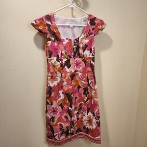 Dressbarn Pink Floral Knee-length Semiformal Dress size 4